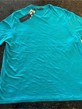 Saks Fifth Avenue Black Label Men’s Bright Teal Short Sleeve Tee